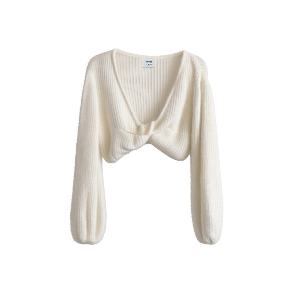 Princess Polly Henrik Cropped Sweater – Cream Twist Front US 4 NWT MSRP $60